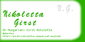 nikoletta girst business card